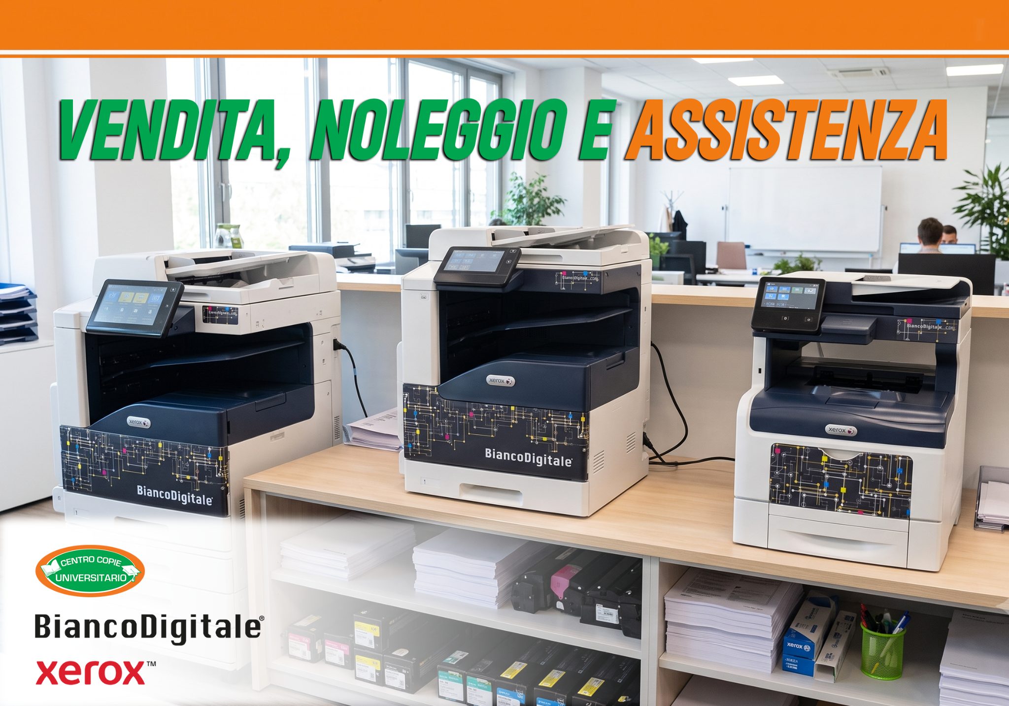 Vendita, noleggio e assistenza stampanti multifunzione BiancoDigitale Xerox